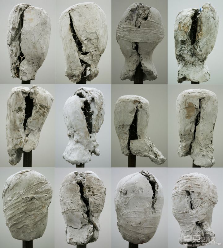 隋建国作品：Potraits Bust with plastered bandages 40×25×25cm each 19