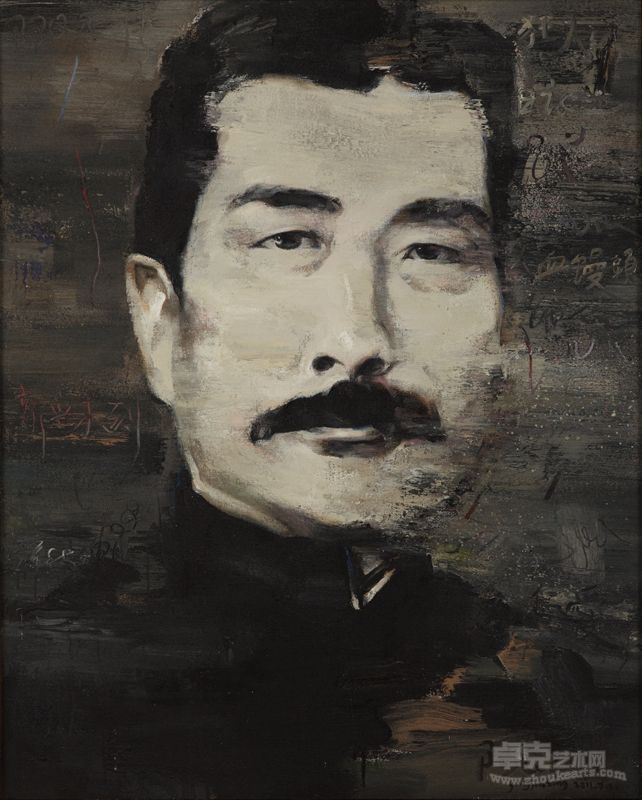《新文化三人之一·白》200X160CM 混合媒介 2011