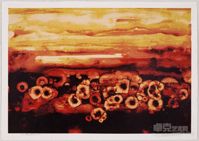 湿地罂花NO.2  丝网版画 103×71cm 2012