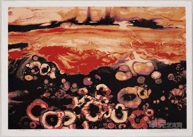 湿地罂花NO.6  丝网版画 103×71cm 2012