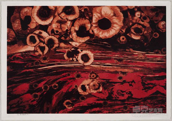 湿地罂花NO.7 丝网版画 103×71cm 2012