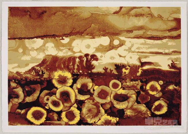 湿地罂花NO.10 丝网版画 103×71cm 2012