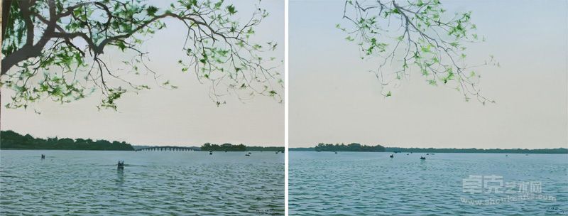 在路上，布面油画100cmX130cmX2, 2009年