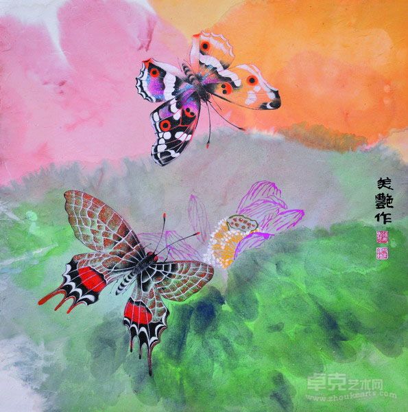 梵音2011年纸本，矿物色75cm,75cm.