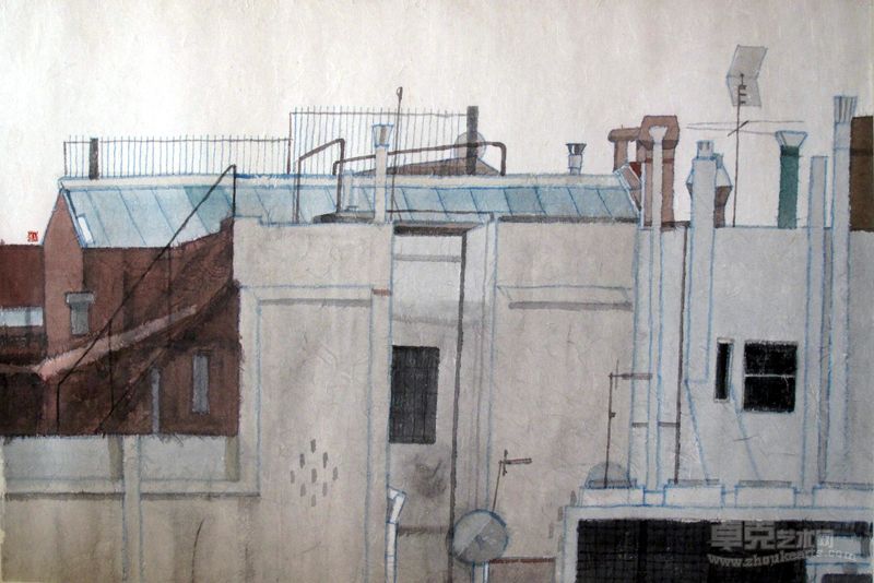 杜大恺 欧洲街景—2 66×97cm