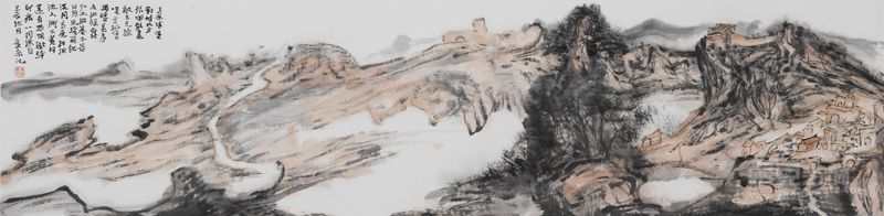 胡应康 高原写生 34×136cm 2012年