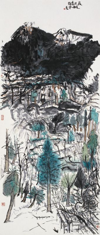 刘进安  夏日米脂 纸本水墨 136×60cm 2011年