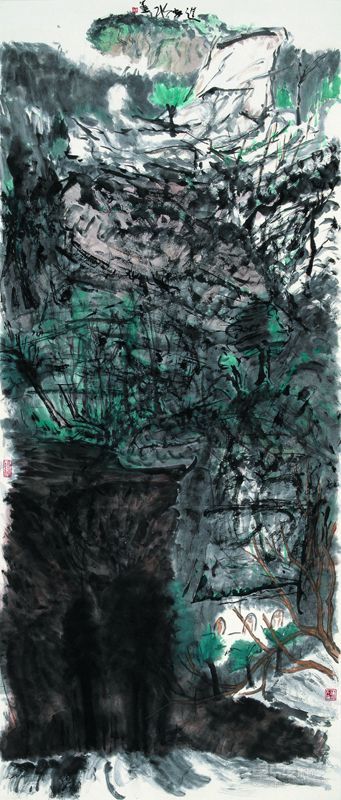 刘进安 水墨之二 纸本水墨 136×60cm 2011年