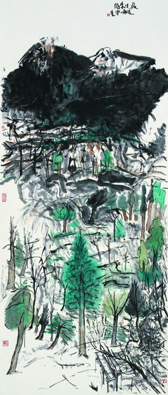 刘进安 夏日米脂 纸本水墨 136×60cm 2011年