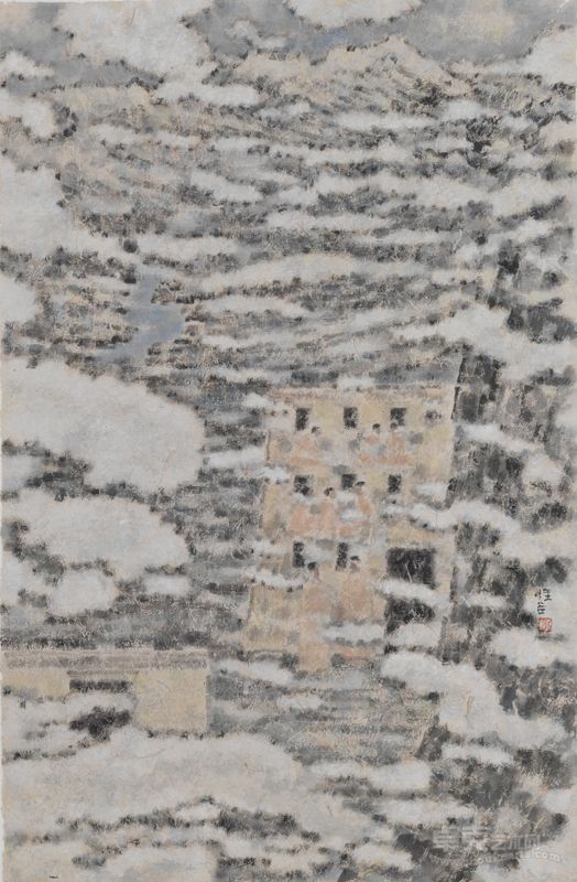 刘牧   五方吉祥－东  纸本设色102×67cm  2012