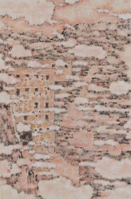 刘牧   五方吉祥－西  纸本设色102×67cm  2012