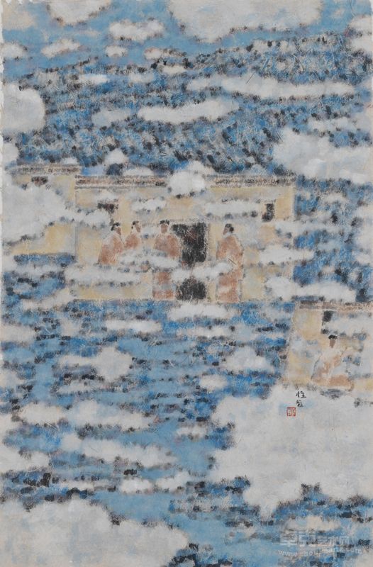 刘牧   五方吉祥－中  纸本设色102×67cm  2012