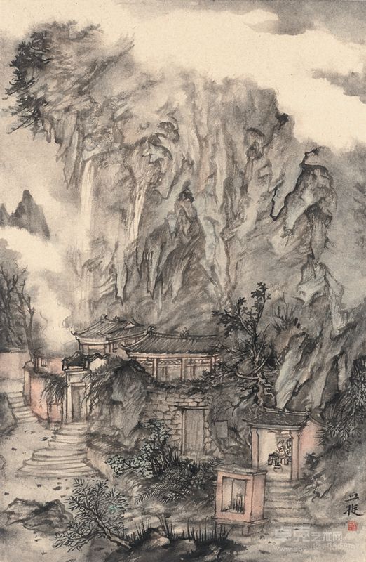 丘挺   腾蛟庵 纸本水墨 72x46cm 2012
