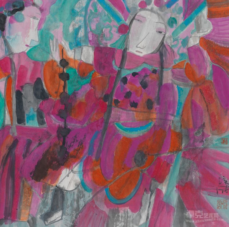 张培成   墨戏1  纸本设色 68×68cm  2012