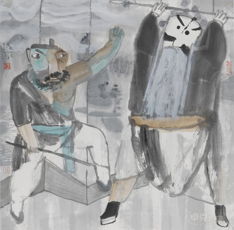 张培成   墨戏3  纸本设色 68×68cm  2012.