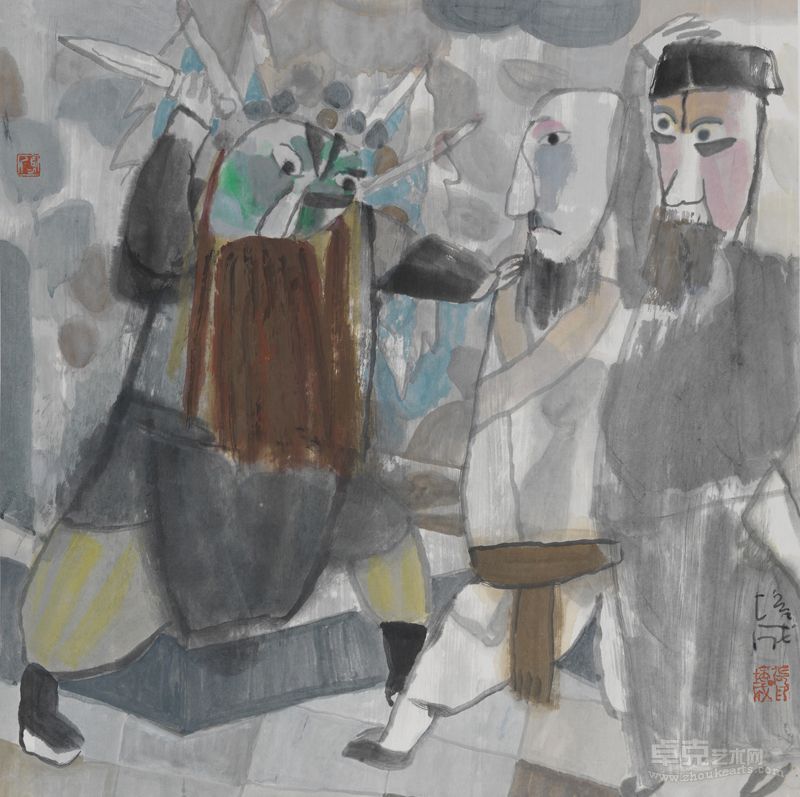 张培成   墨戏5  纸本设色 68×68cm  2012