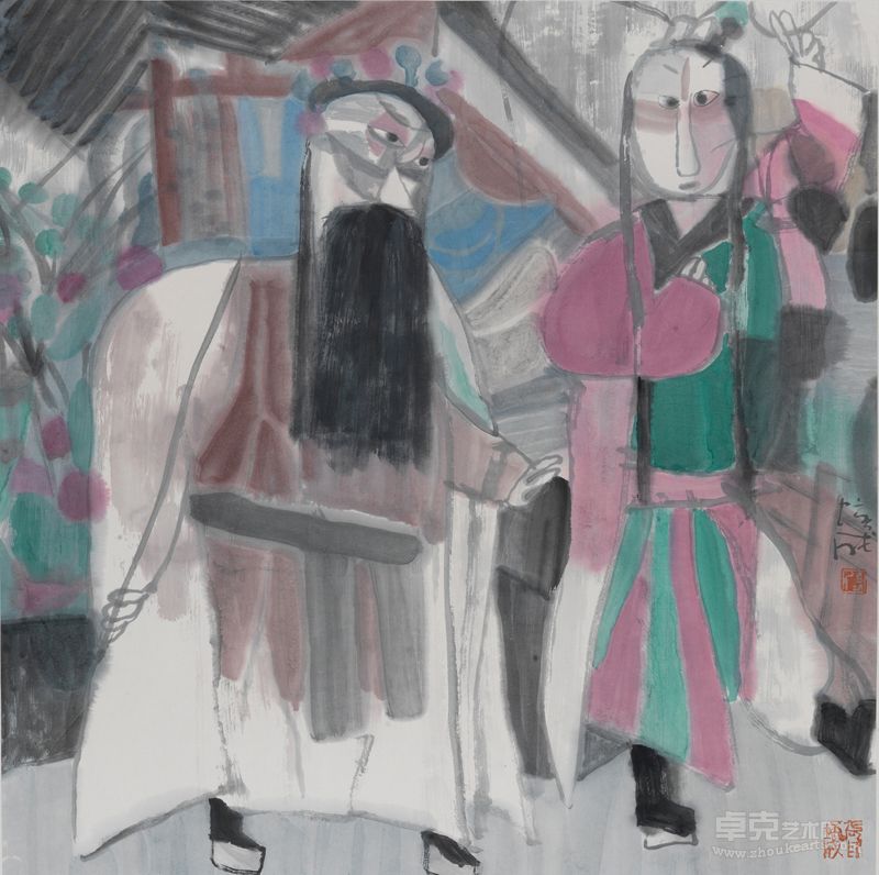 张培成   墨戏8  纸本设色 68×68cm  2012