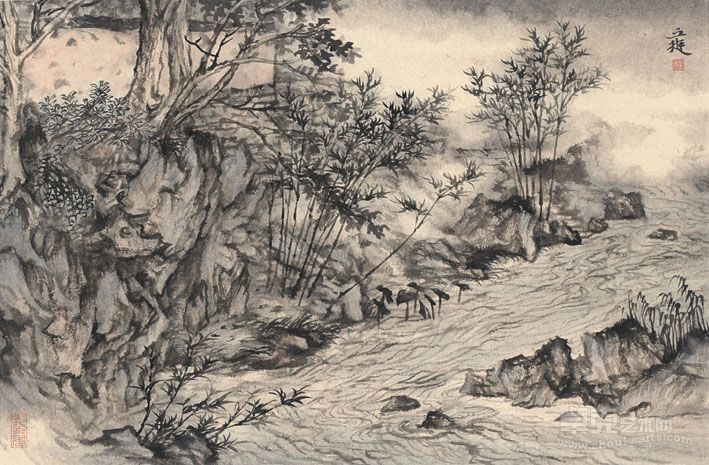 丘挺  黄姚写生 纸本设色 72x46cm 2012
