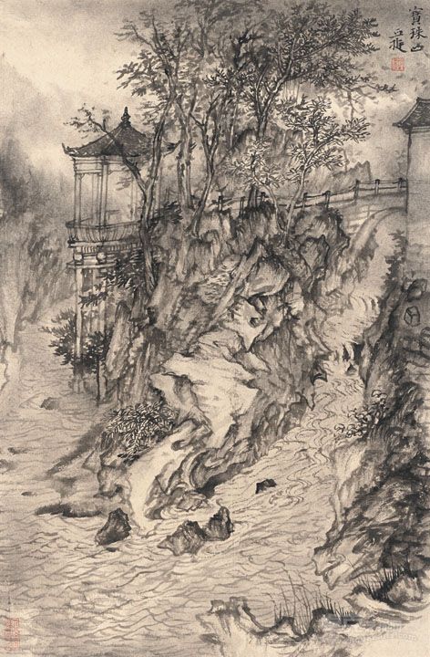 丘挺  宝珠山 纸本水墨 72x46cm 2012