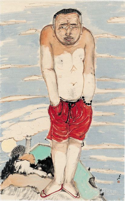 雷子人  风月  纸本设色  79cm×49cm  2011年.