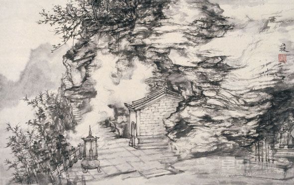 丘挺  雷神殿 79×48cm 2008年