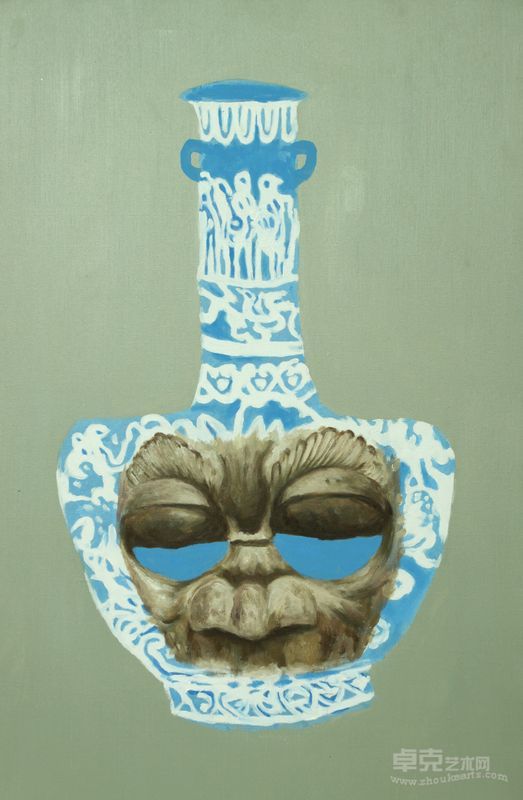青花系列七  60x90cm  布面油画  2011年