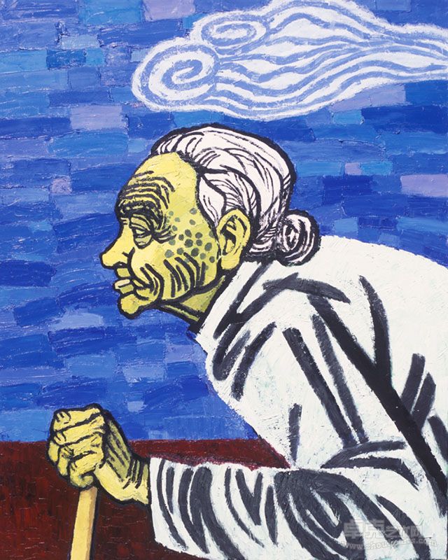 暮年系列——永远的期待   2012  布面油画  200×160厘米