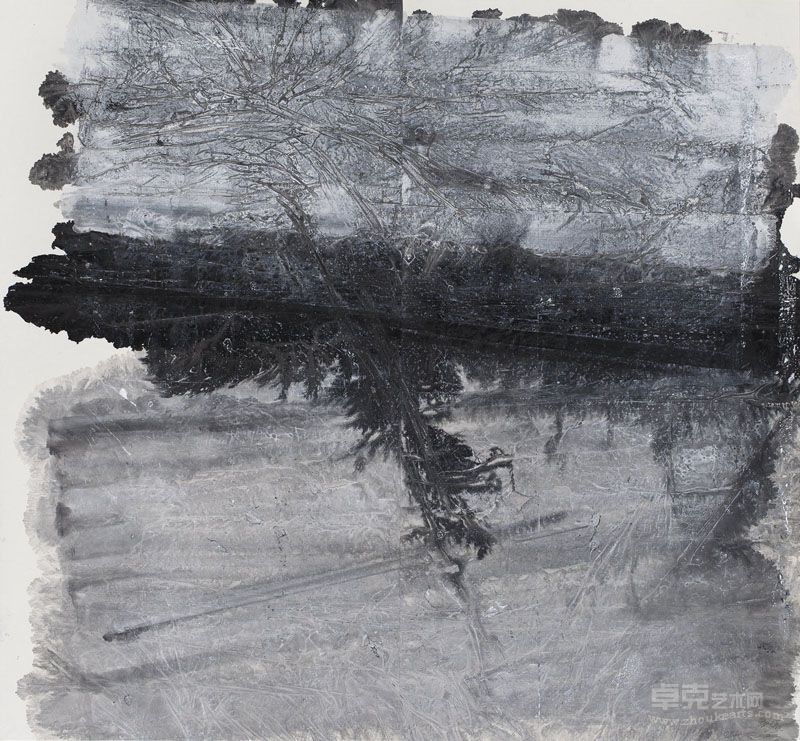 倾斜面  179.5x193cm 水墨、丙烯、宣纸 2012