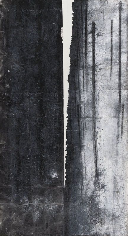 斜光  390x190cm 水墨、丙烯、宣纸 2011-12