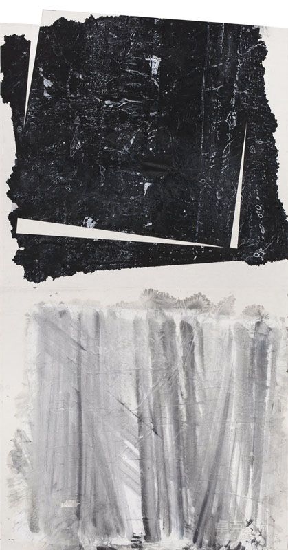 斜形，斜面，斜线  180x98cm 水墨、丙烯、宣纸 2012