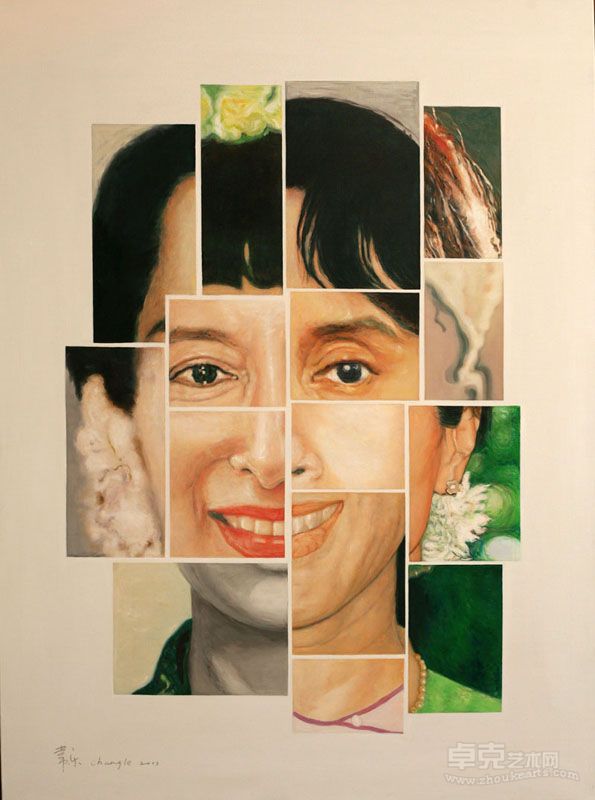 脸谱－昂山素季150cmx110cm布面油画2011
