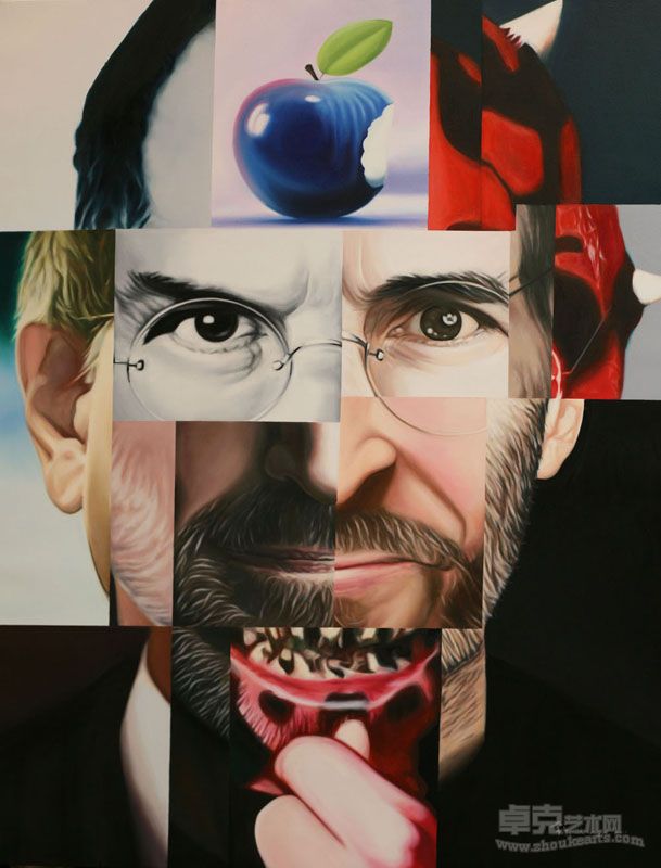 脸谱－乔布斯150cmx110cm布面油画2011