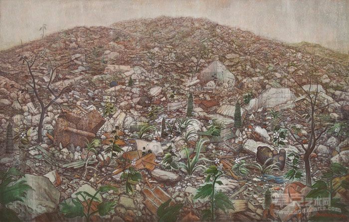 石磊 墟 2012 布面丙烯 140 × 220 cm