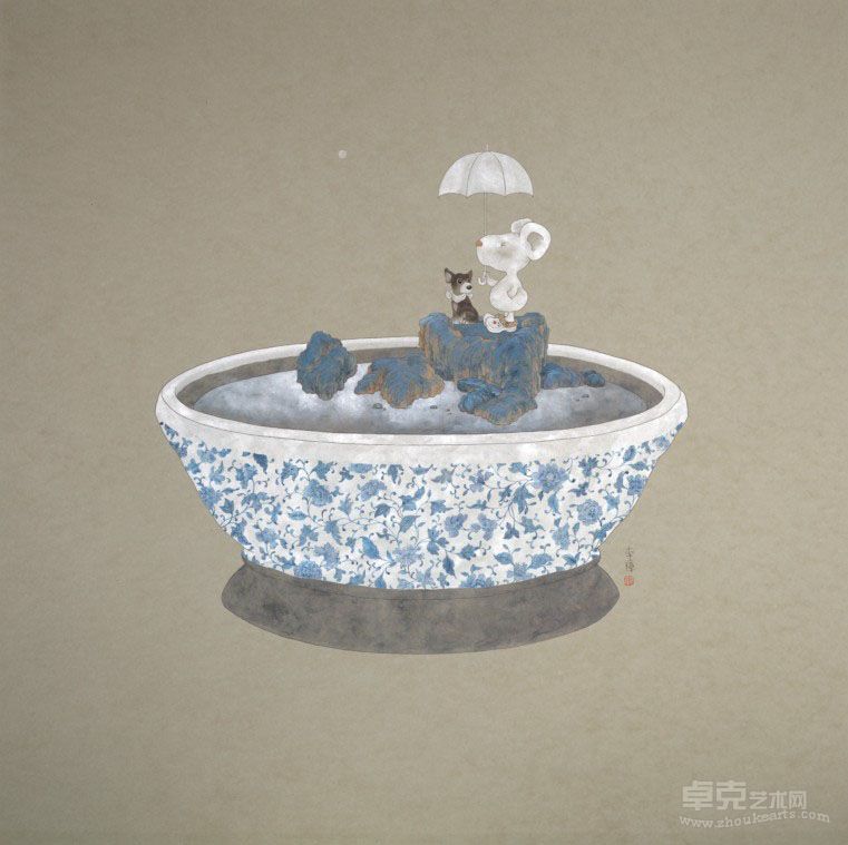 李璋 弥漫系列 86X86cm 纸本设色 2011