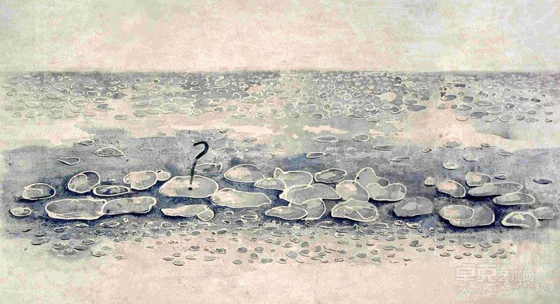 诗蓝-地平线之外诗蓝2010年布面综合材料195x355cm