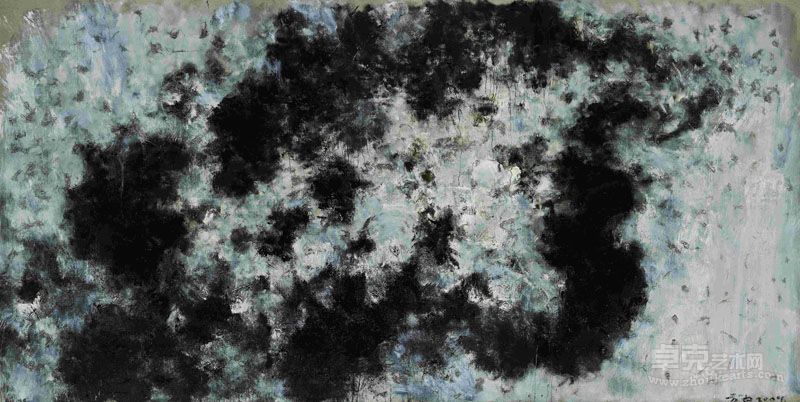 张方白-不倒的鹰-1 300X600 cm 布面油画2009