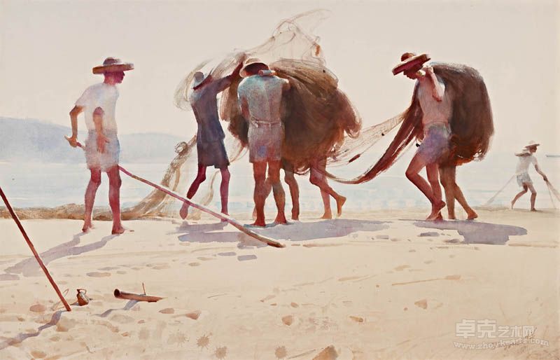 晒网 黄中羊 77x119cm 1986年