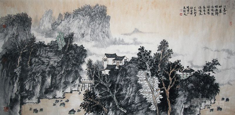 4日暮江村里 68×136cm 2012 孙奕