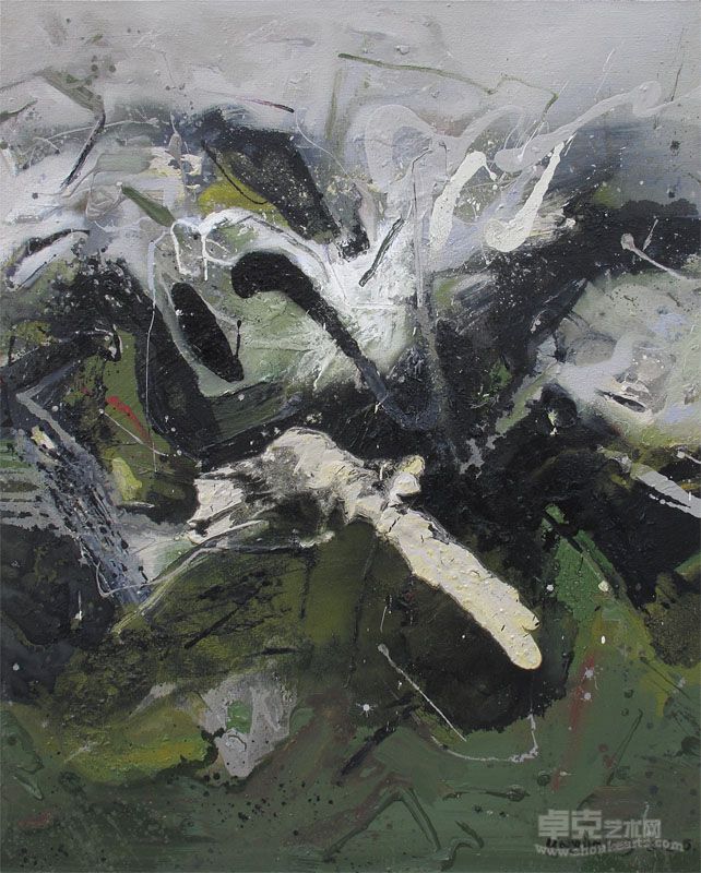 暗绿  320X200cm  混合媒介  2012年5月