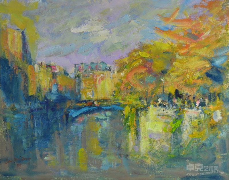 巴黎的塞纳河畔 33x43cm