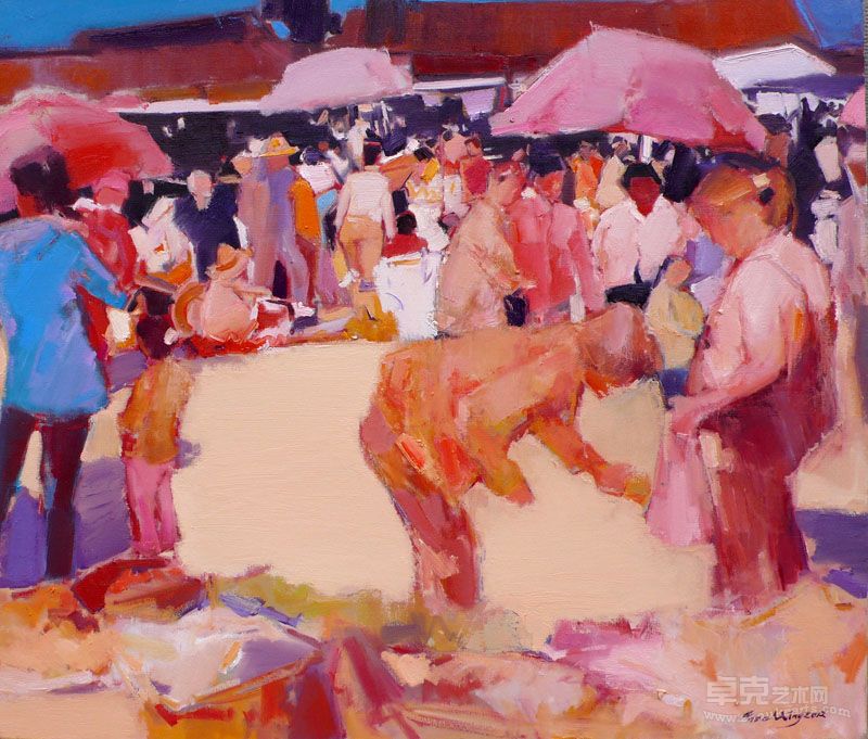 《集市一角》85X73 高鸣