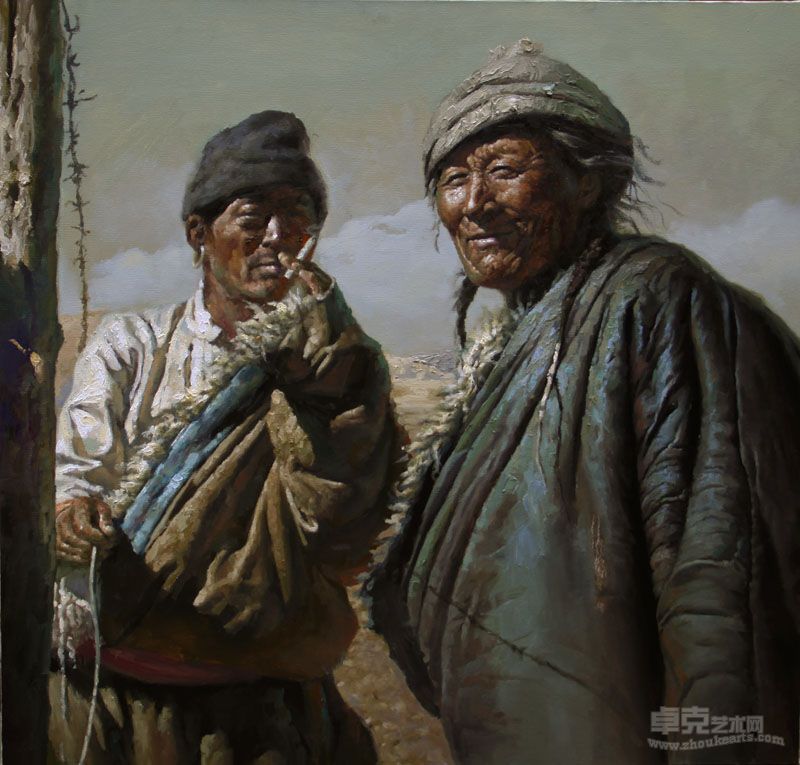 《藏民》105x100 高旗