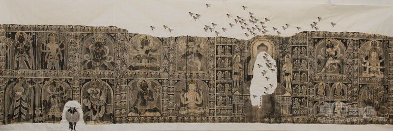 破壁图 500x170cm 宣纸水墨 2012年  韩书力
