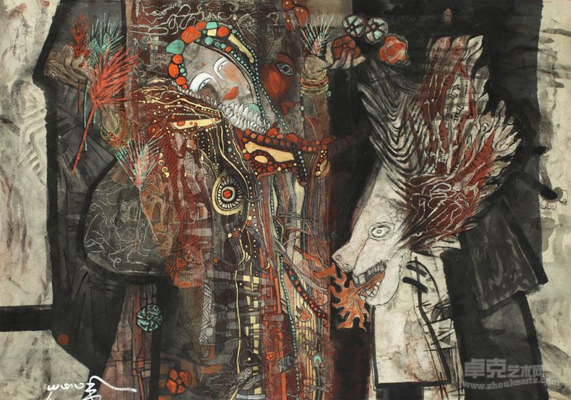 新年扎西德勒 112x160cm 布面重彩 2012年 巴玛扎西作