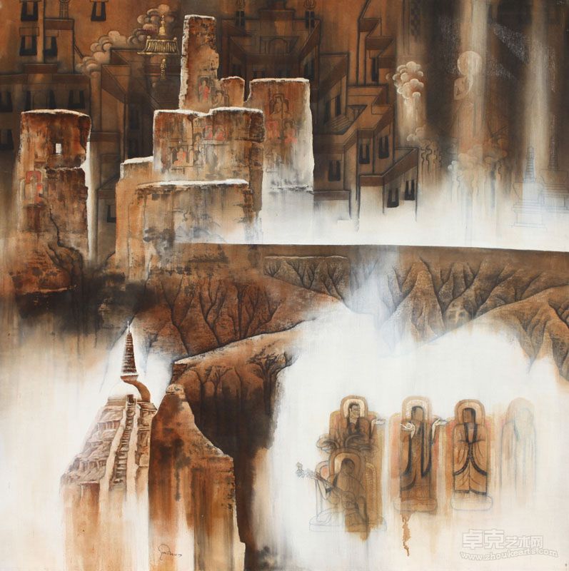 景象 150x150cm 2008年 布面重彩   边巴