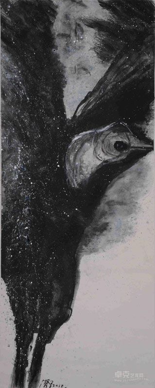 林继昌-飞档案【天】字1号水墨  144x366cm  2012年