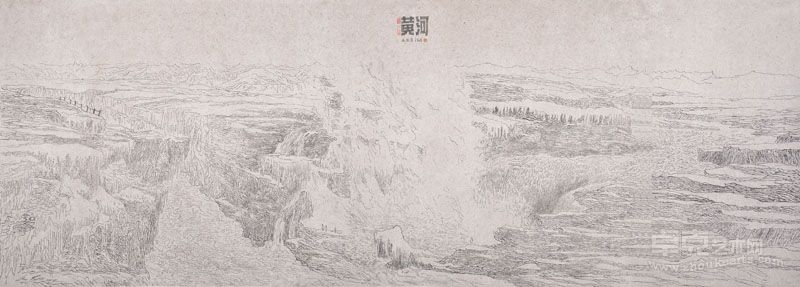 “黄河” 90x245cm