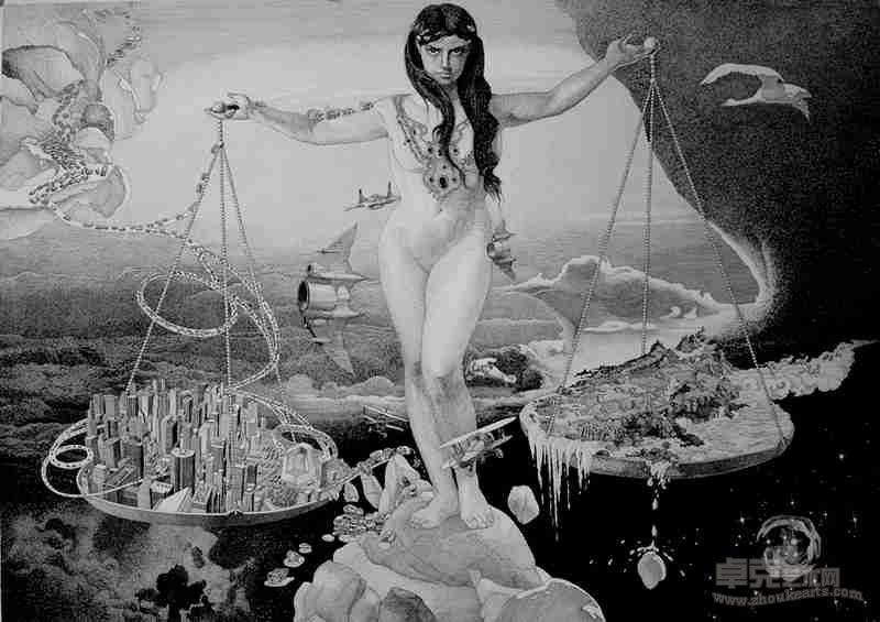 翘-归妹 纸本钢笔 106x76cm