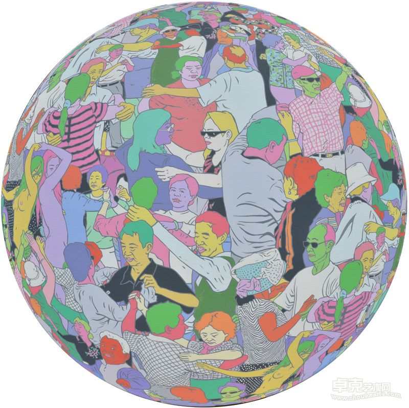 崔强_交际舞 _100x100cm_布面丙烯 _2012