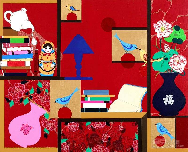 金珉秀 _ 蓝鸟的故事 163cm x 130cm _ 布面丙烯 _ 2012年